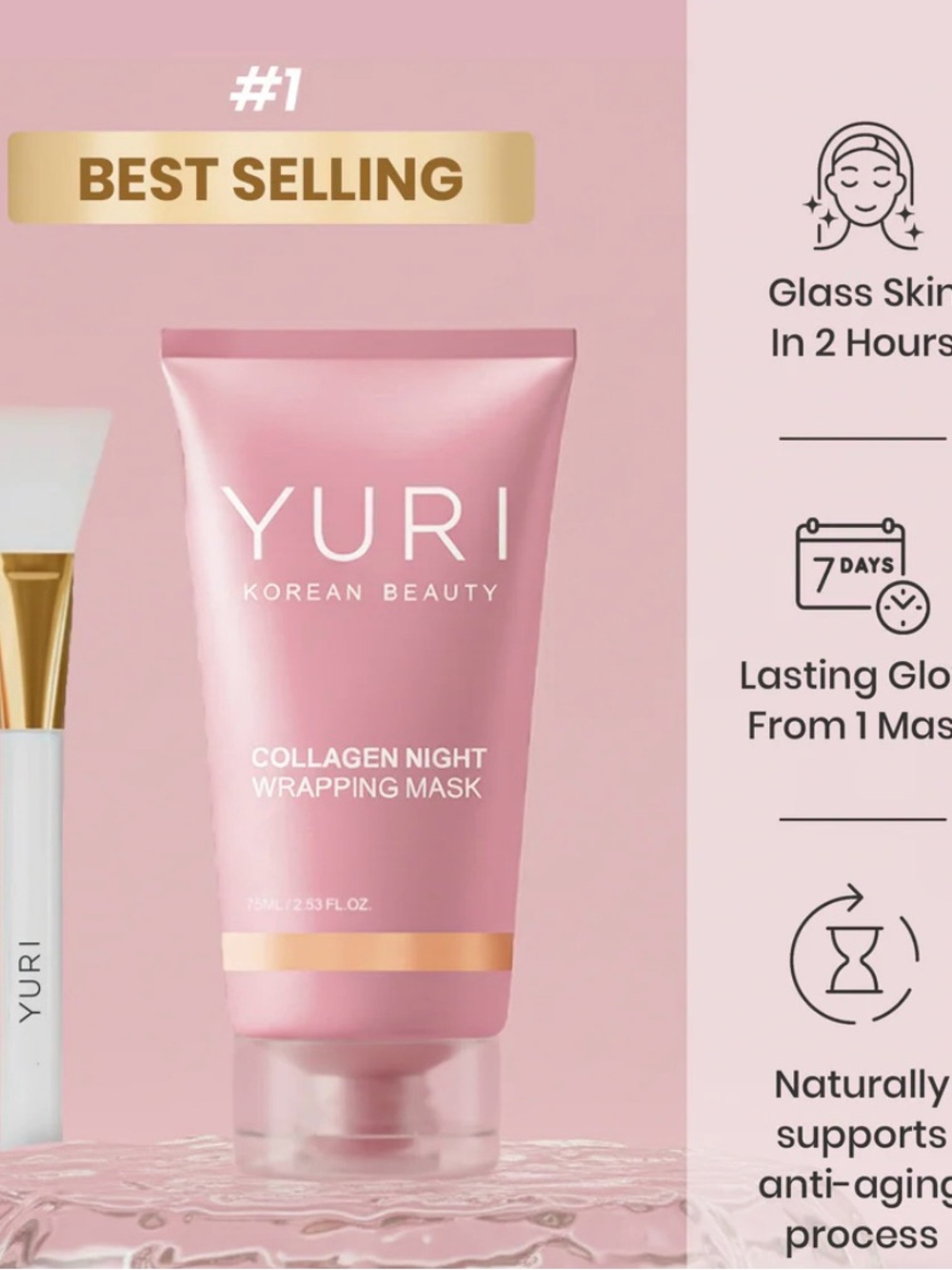 YURI Collagen Night Wrapping Mask — Pink Overnight Face Mask